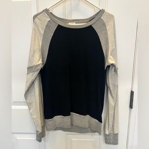 J.Crew Black and Gray Color Block Sweatshirt- size Medium